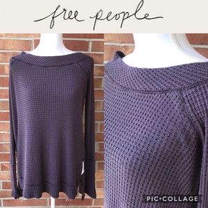 FREE PEOPLE Hi-Lo Waffle Knit Thermal